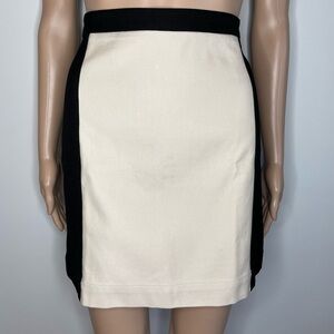 LOFT NWT Black & Cream Colored Mini Short Skirt Size 4 Petite Brand New No Flaws